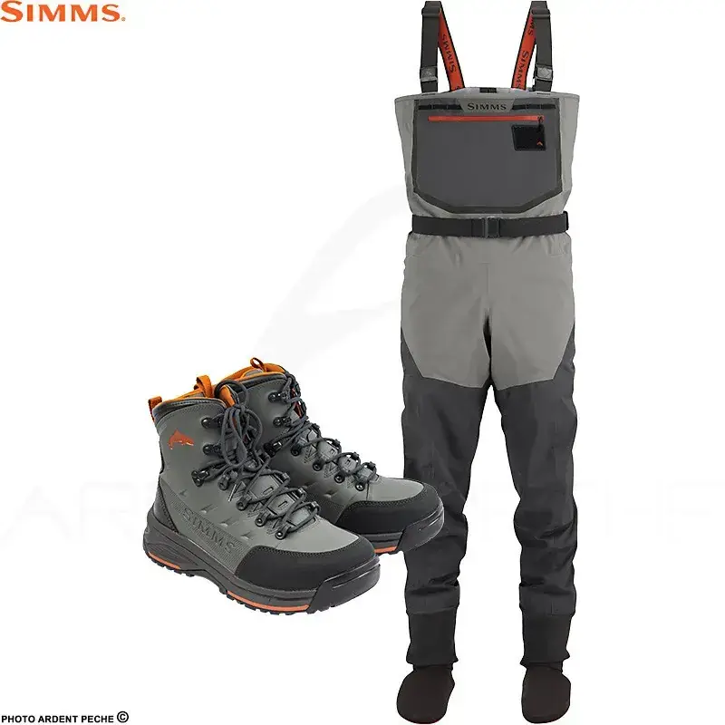 Pack waders SIMMS Freestone Smoke + chaussures caoutchouc Promotion