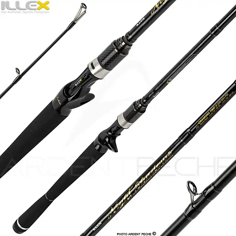 Canne casting ILLEX Night shadow B 220 MHFG Cranking time démo Paiement Sécurisé