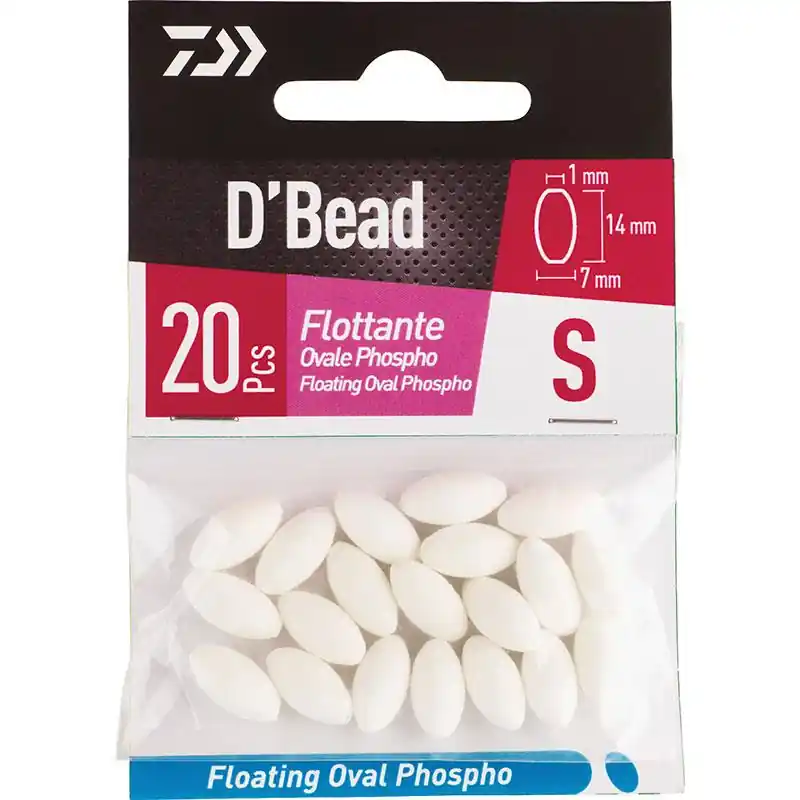 Perles Flottantes D’Bead Ovales Phosphorescentes Taille S 20pcs Daiwa Petit Prix
