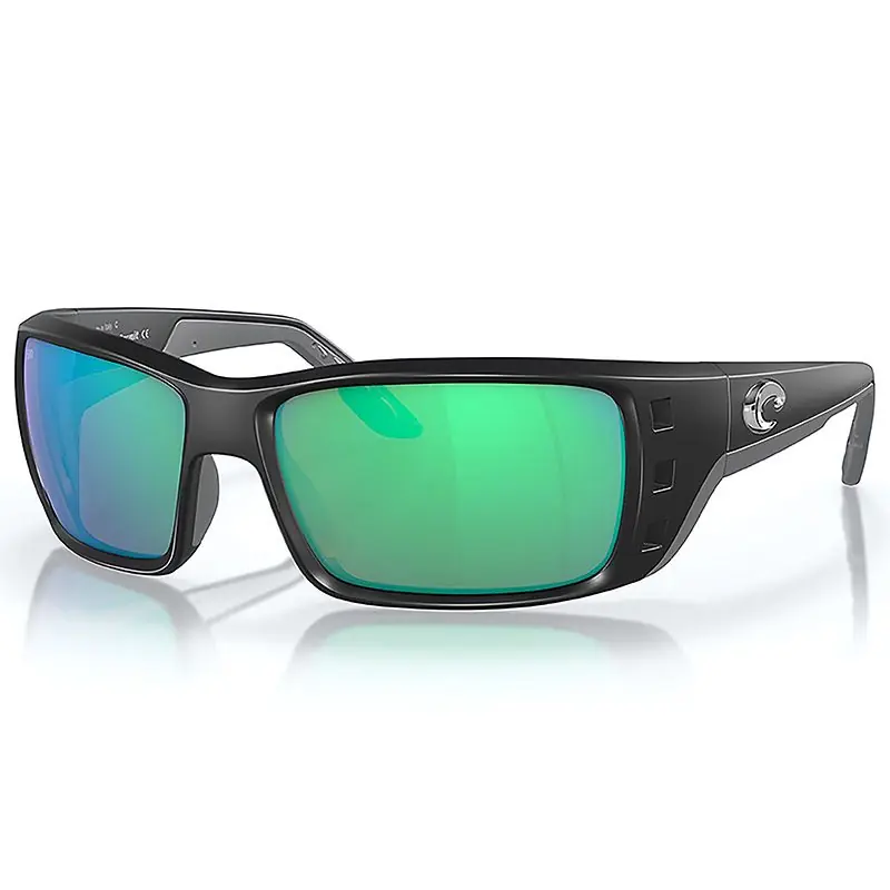 Top Vente Lunettes polarisantes COSTA DEL MAR Permit Matte black Green mirror 580G