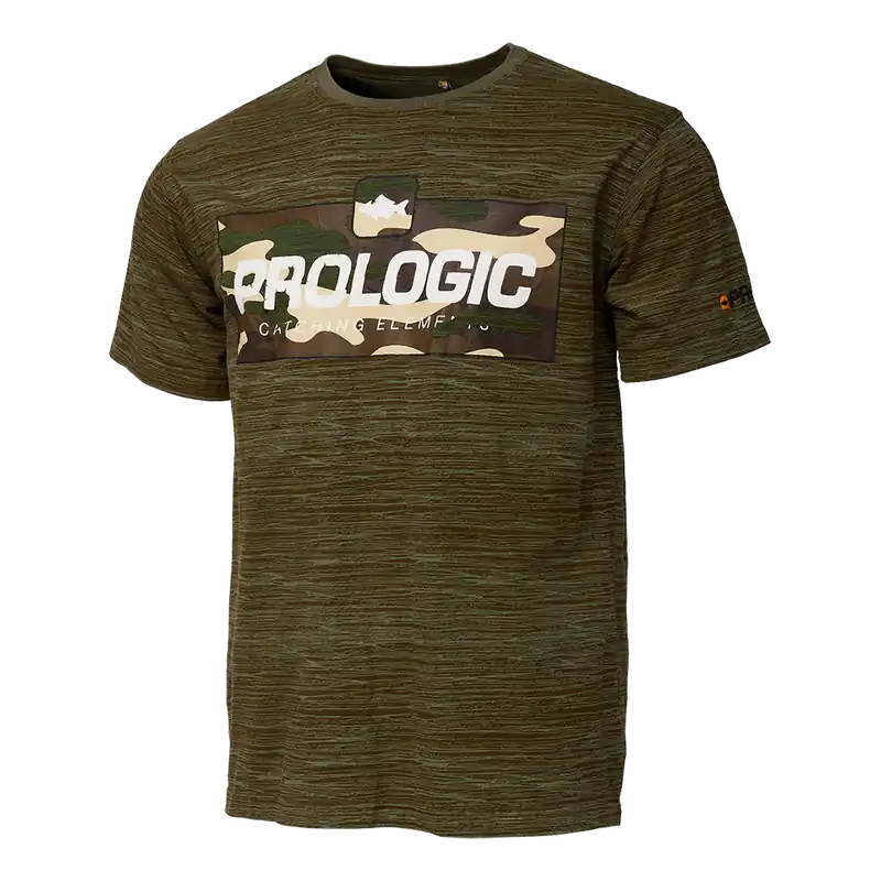 T-Shirt Bark Print Burnt Olive Green Prologic Top Vente
