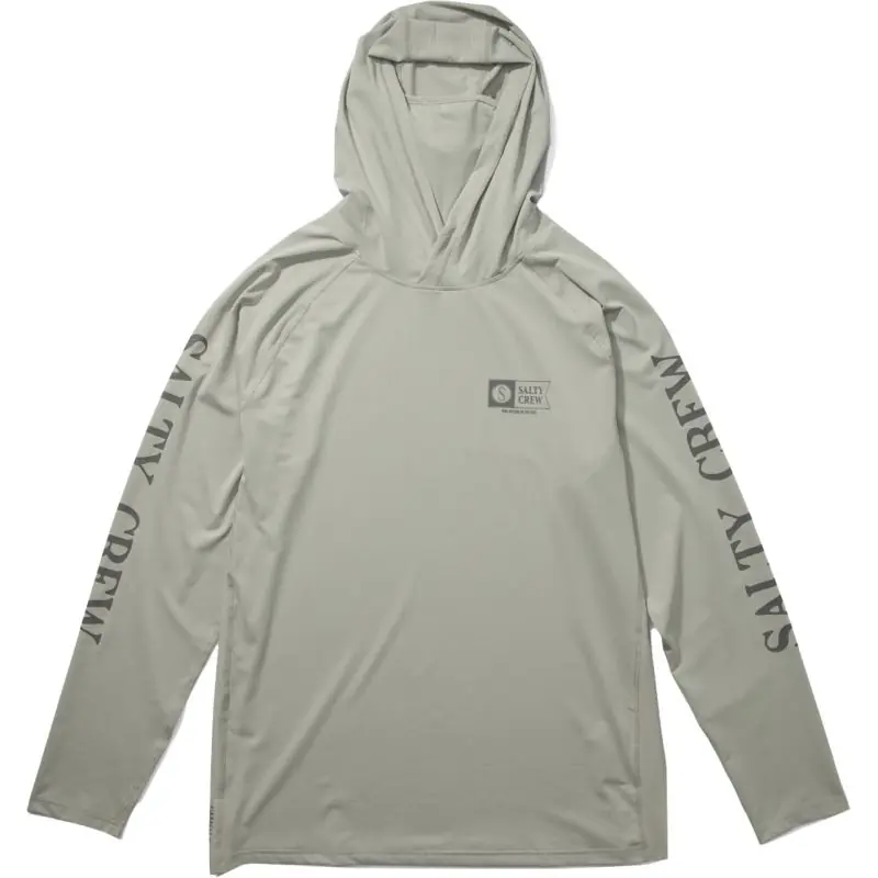 Tee shirt SALTY CREW Apex perforated hood + mask Gray Solde
