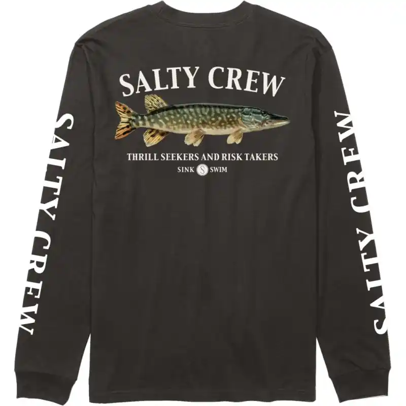 Populaire Tee shirt SALTY CREW Euro pike premium LS tee Black