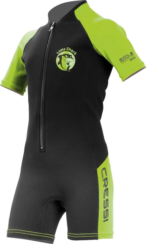 Marque Shorty de Natation enfant Cressi Little Shark - 2 mm - Black/Lime