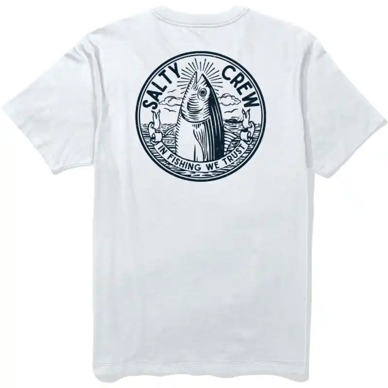 Tee shirt SALTY CREW In fishing we trust SS tee White Quantité Limitée