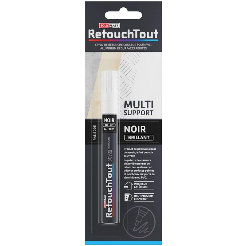 Stylo de retouche Yachtcare Retouchtout Noir Brillant RAL9005 Réduction