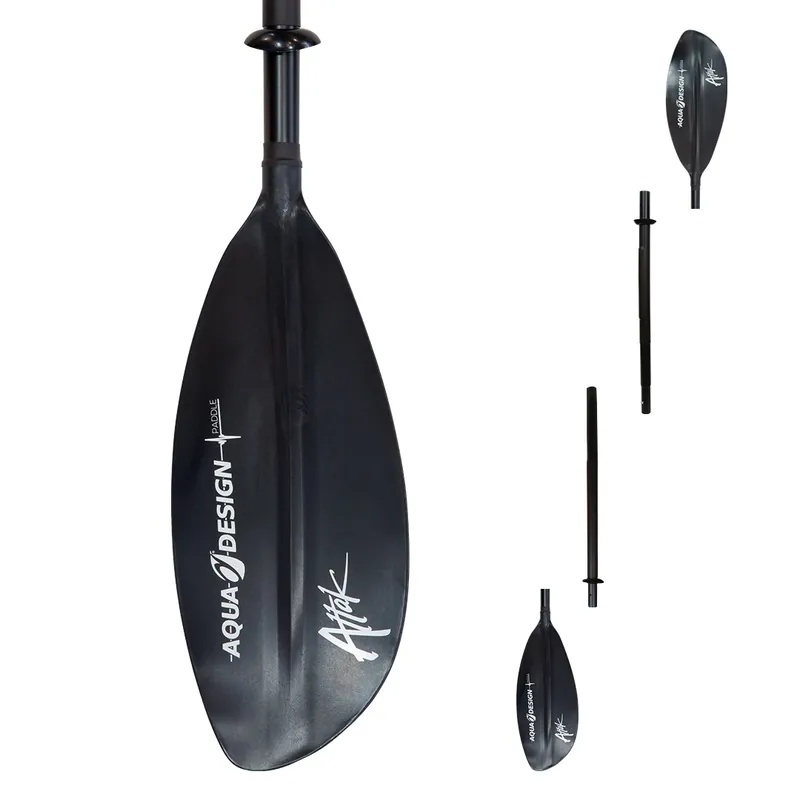 Livraison Express Pagaie kayak Aqua Design Attak alu 4 parties 220 cm Noire