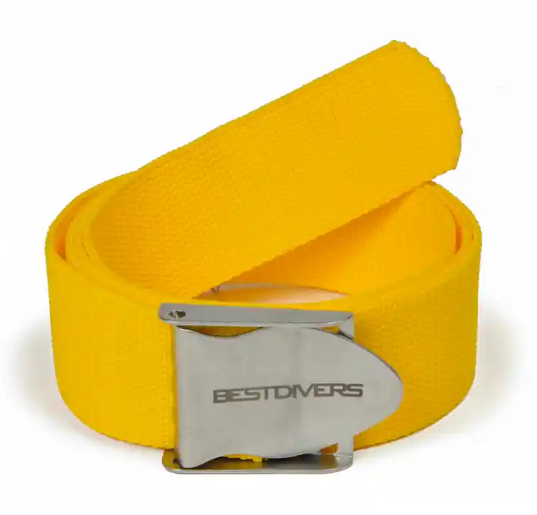 Ceinture de plongée Best Divers Nylon Jaune boucle Inox Vente Flash