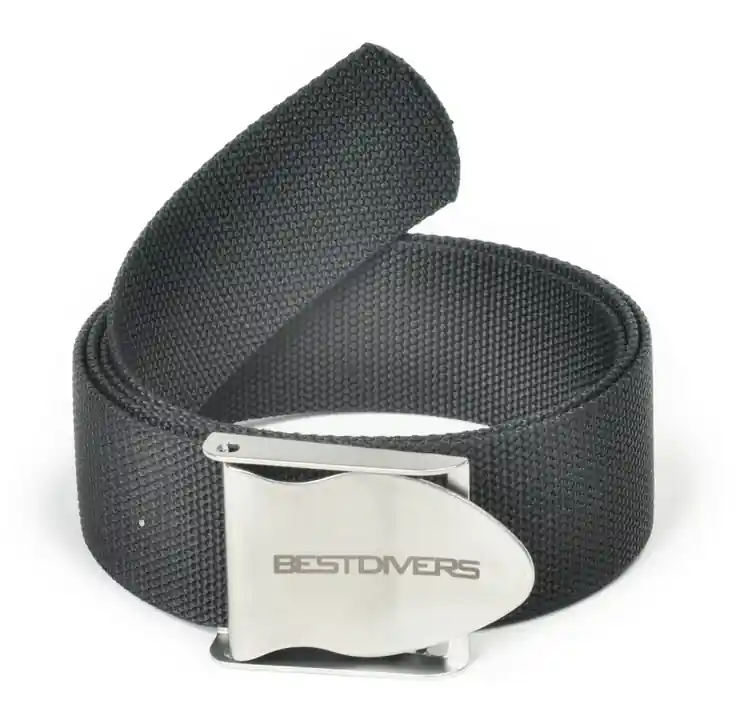 Ceinture de plongée Best Divers Nylon Noir boucle Inox Dernier Modèle