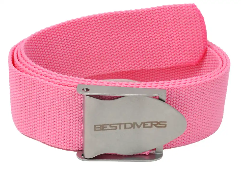Ceinture de plongée Best Divers Nylon Rose boucle Inox Offre Limitée