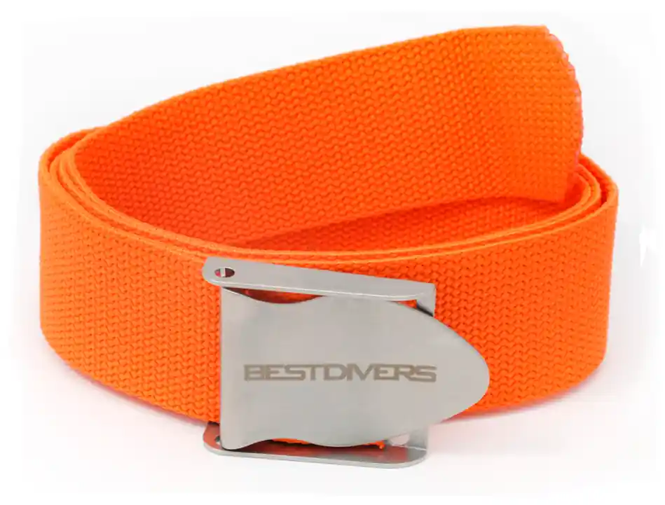 Ceinture de plongée Best Divers Nylon Orange boucle Inox Haute Qualité