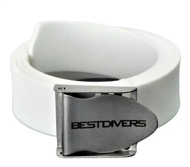 Expédition Rapide Ceinture de plongée Best Divers Caoutchouc Blanc boucle Inox