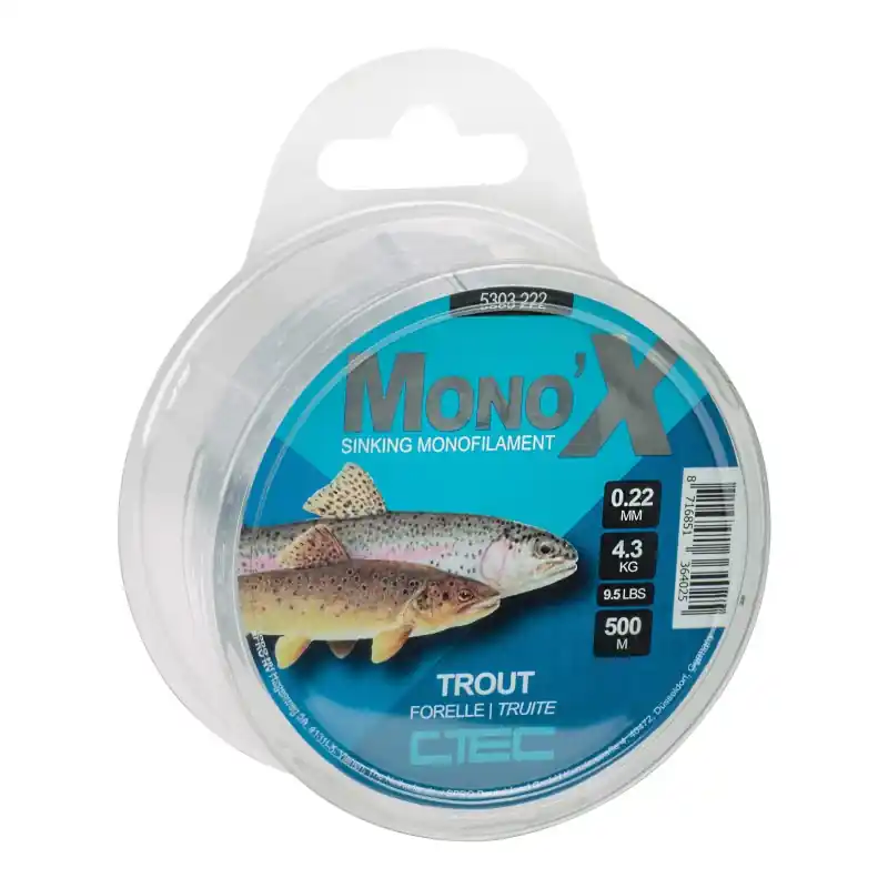 MONO X TROUT CLEAR 0.22MM/4.3KG 500M C-TEC COARSE Offre Exclusive