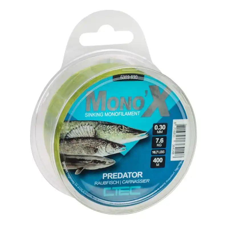 MONO X PREDATOR GREEN 0.28MM/6.5KG 400M C-TEC COARSE Top Vente