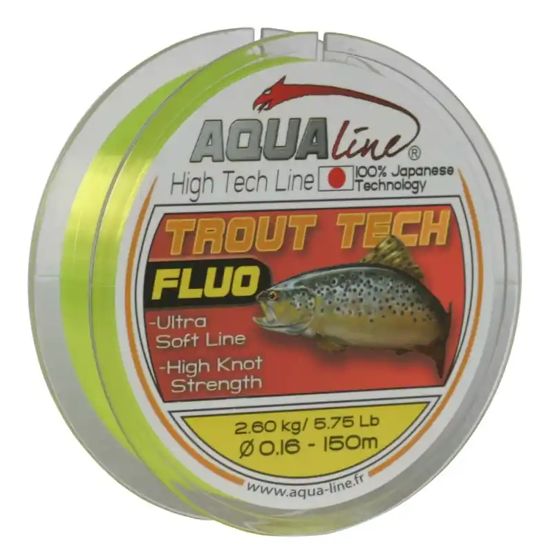 TROUT TECH – 0,180MM – 3,10KG – 150M – JAUNE FLUO FUN FISHING Vente Flash