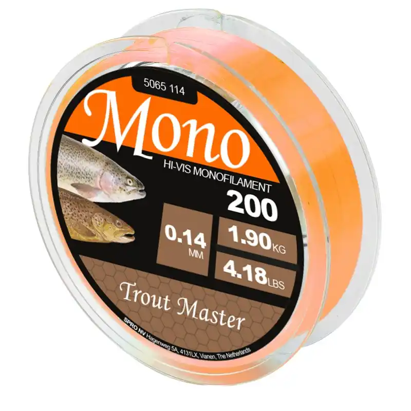 Authentique TM HI-VIS MONO ORANGE 0.18/3.5KG 200M TROUT MASTER