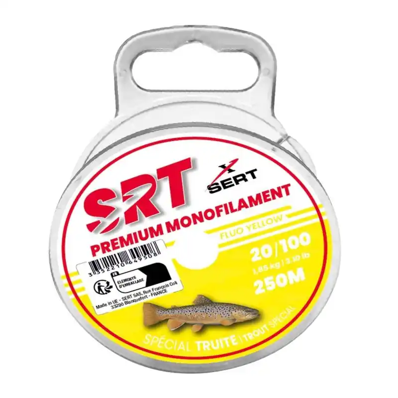NYLON SPÉCIAL TRUITE 16MM 150M JAUNE SRT SRT Prix Bas