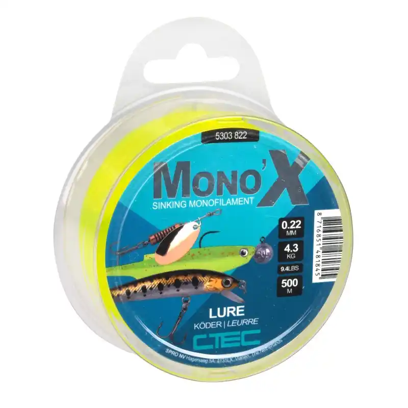 Dernière Chance MONO X LURE YELLOW 0.22MM/4.3KG 500M C-TEC COARSE