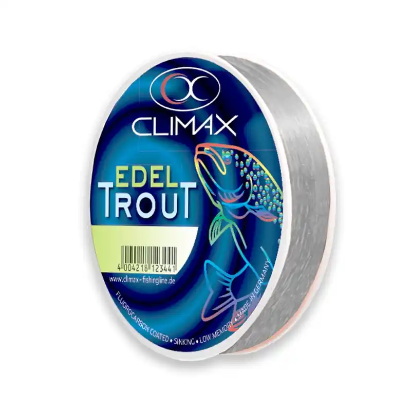 Authentique NYLON TRUITE EDELTROUT 0.18MM 300M GRIS ARGENTÉ CLIMAX