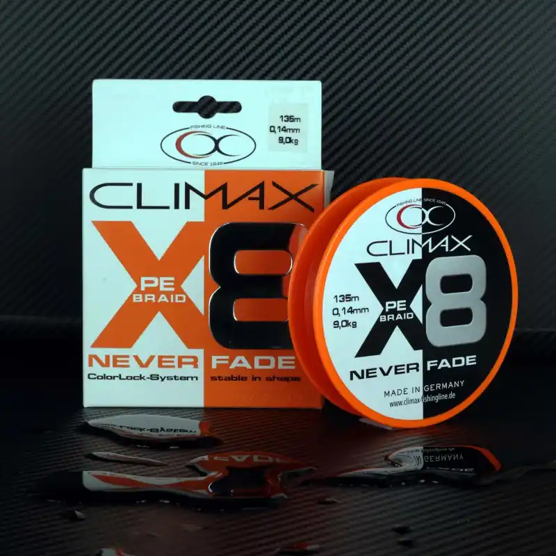 Bon Plan TRESSE 8 BRINS NEVERFADE BRAID ORANGE 0.18MM 135M CLIMAX