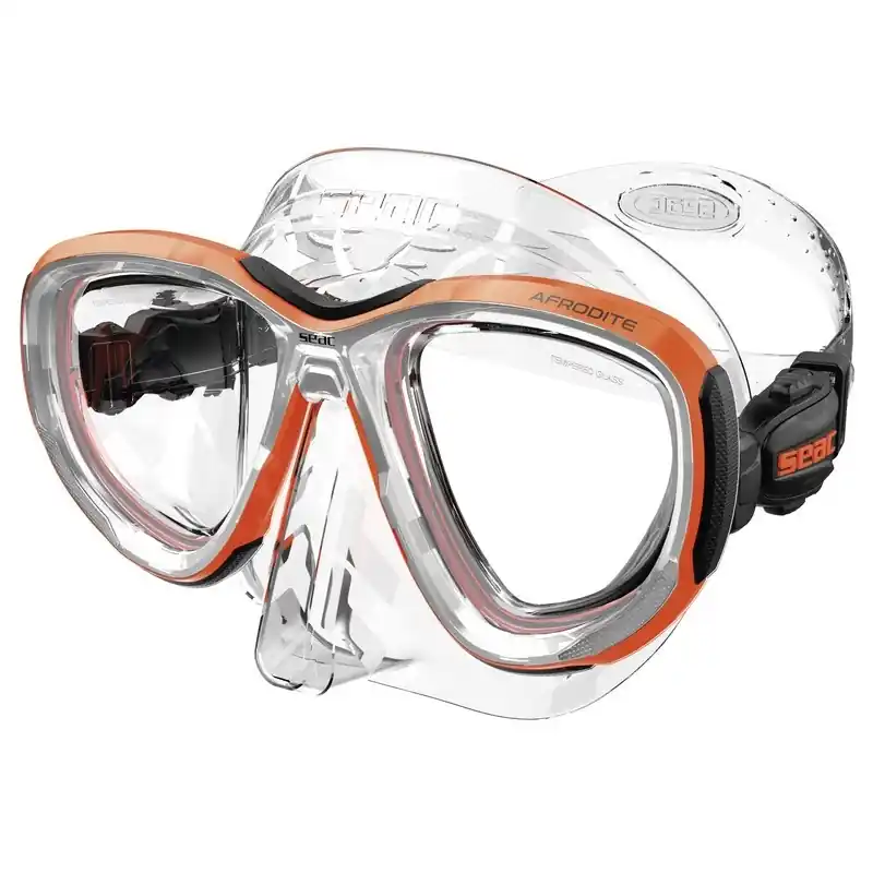 Populaire Masque de plongée Seac Sub Afrodite Clear/Orange
