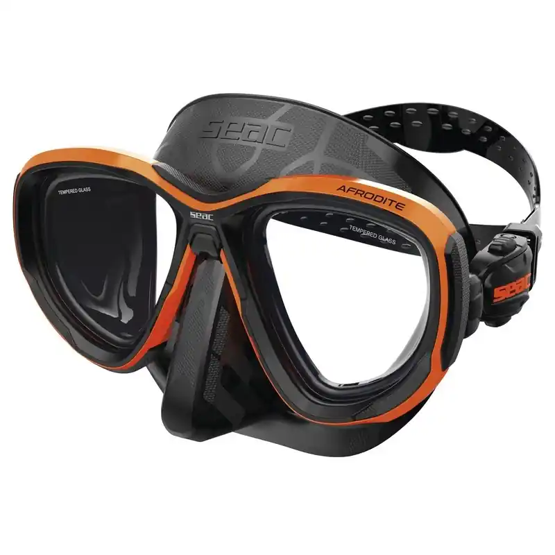 Authentique Masque de plongée Seac Sub Afrodite Noir/Orange