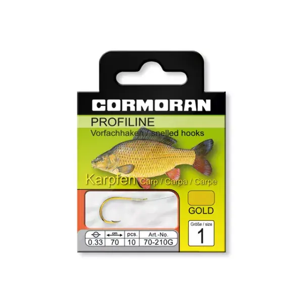 Offre Spéciale Cormoran Profiline Hameçon carpe 210G, Hç. 2, DM 0.30mm, 70cm, 10 pcs, Hameçon montés
