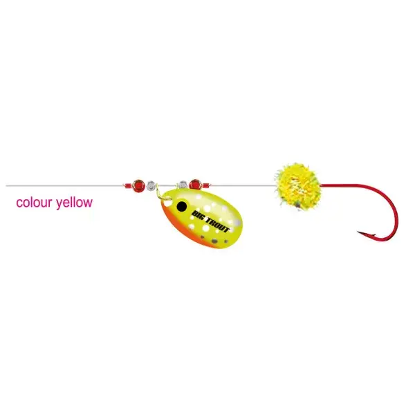 Usine Directe Cormoran Big Trout Montage pêche à la traîne, jaune, 200cm, Tal. 10, DM 0.2mm, 2 pcs