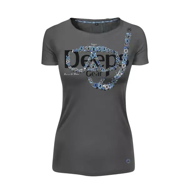 Vente Directe HOTSPOT DESIGN Deeps Gear Woman T-Shirt, gris, T-shirt de plongeur pour dames