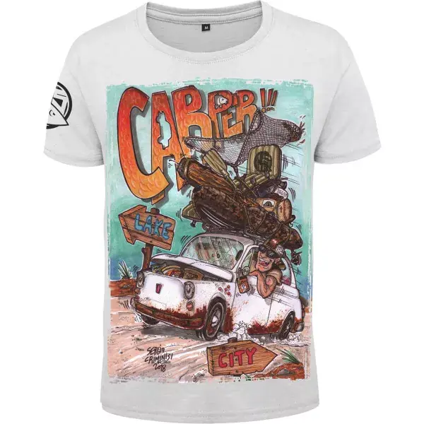Vente Directe HOTSPOT DESIGN T-Shirt Carper, blanc, T-shirt pour les pêcheurs de carpes