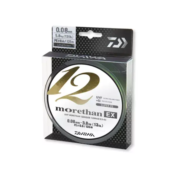 Solde DAIWA MORETHAN 12 BRAID EX+SI, vert citron, Ligne tressée ronde