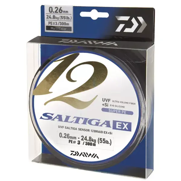 DAIWA SALTIGA 12 BRAID EX+SI, multi couleur, Ligne tressée ronde Usine Directe
