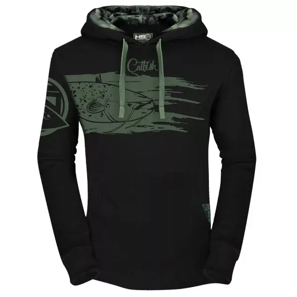 Acheter En Ligne HOTSPOT DESIGN Sweatshirt à capuche, noir, Catfish, avec détail de camouflage