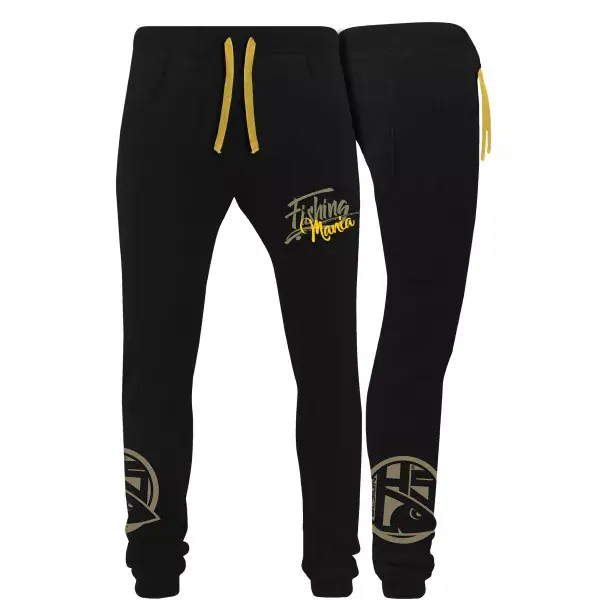 Expédition Rapide HOTSPOT DESIGN Jogpant Fishing Mania, noir-jaune, Pantalons de survêtement