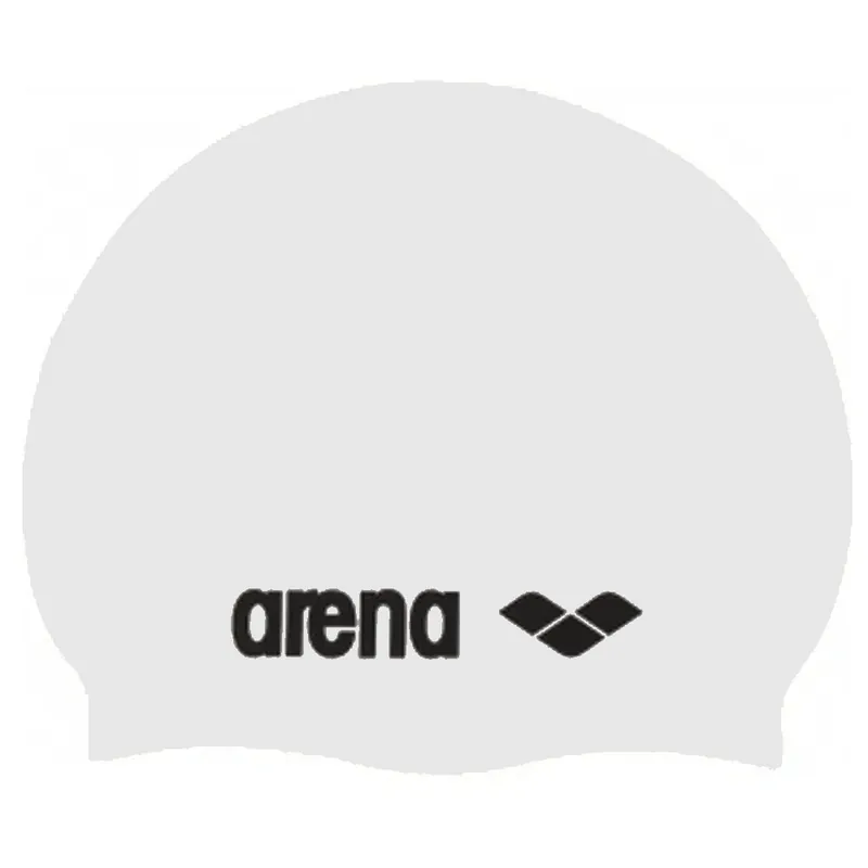 Bonnet de natation Arena Classic Silicone – White black Produit De Marque