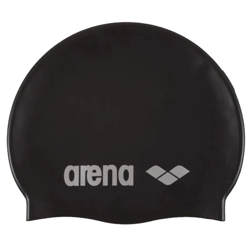 Bonnet de natation Arena Classic Silicone – Black silver Meilleur Choix