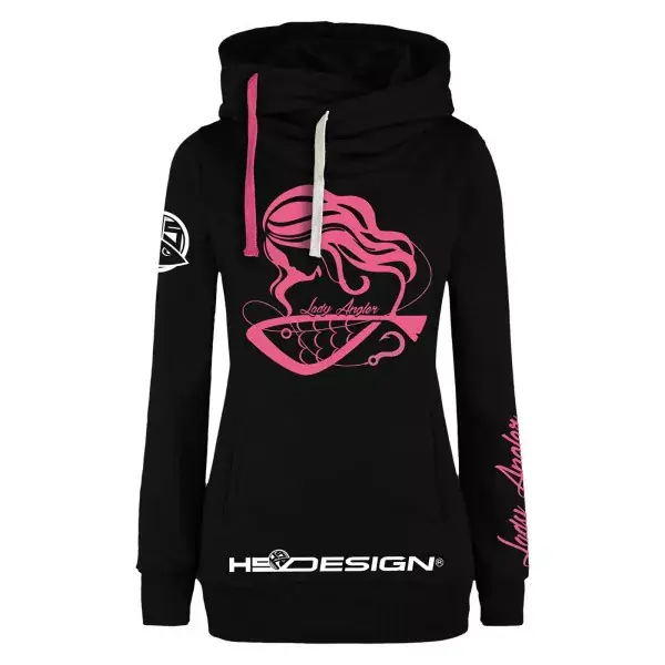 Top Vente HOTSPOT DESIGN Lady Angler, noir, Sweat à Capuche