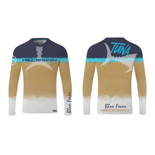 HOTSPOT DESIGN T-shirt Ocean Performance LS – Tuna, or-bleu, Chemise Fonctionnelle Remise