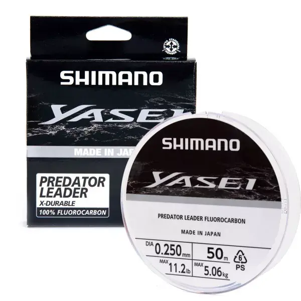 Livraison Express SHIMANO Yasei Predator Fluorocarbon, transparent, Ligne de Pêche Leader