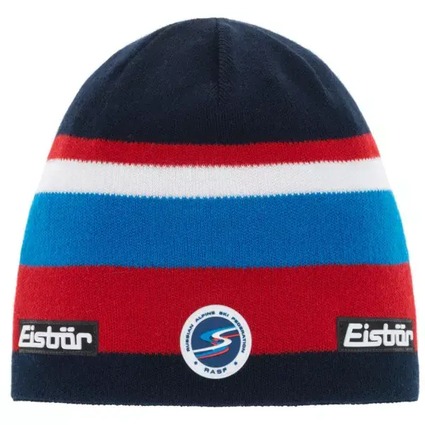 Dernier Modèle EISBÄR Miron OS RASF, One Size, nightblue, Winter Hat, Emblem of the Russian Ski Association, 39936