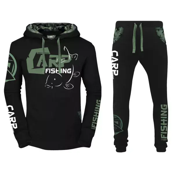 Nouveauté HOTSPOT DESIGN Set Carpfishing Eco 2.0", sweat à capuche + pantalon, noir"