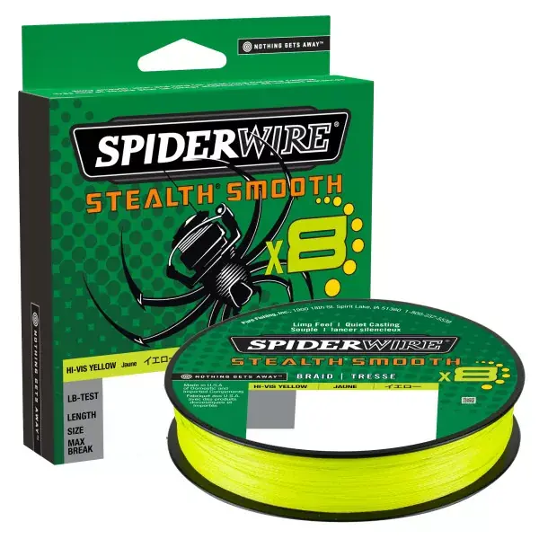 SPIDERWIRE SpiderWire Stealth Smooth, 150m, jaune, fil de pêche tressé Offre Spéciale