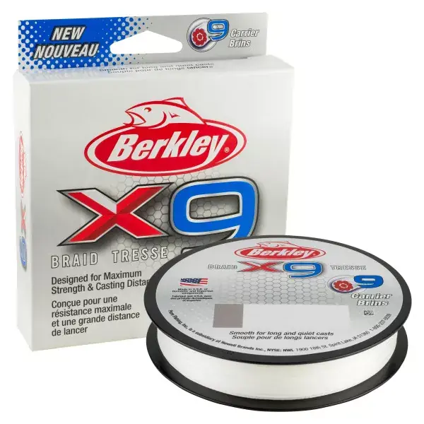 BERKLEY x9 Braid, 150m, transparent, fil de pêche tressé Super Prix