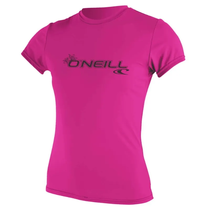 Populaire Lycra femme manches courtes O‘Neill Basic Skins Sun Shirt Rose