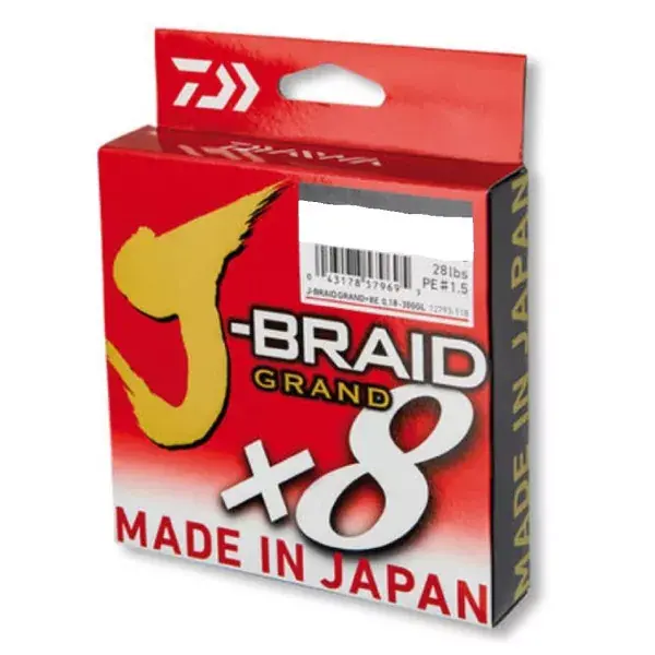Acheter Direct DAIWA J-Braid Grand 8-Braid, 1350m, jaune, Fil de Pêche Tressé
