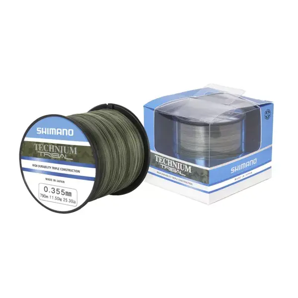 SHIMANO Technium Tribal, camouflage-vert, Ligne de Pêche Monofilament Livraison Express