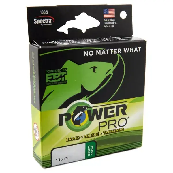 SHIMANO Power Pro Classic, 135m, 0,08mm, 4kg / 8818lbs, vert, Fil de pêche tressé, Vert mousse Usine Directe