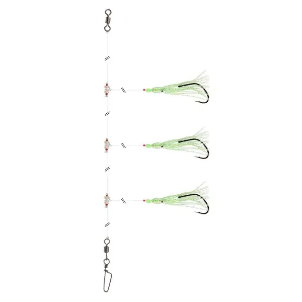 Jusqu'à Épuisement Des Stocks DAIWA Montage Grandwave Cabillaud et Lieu Glow Octopus, pour la Pêche, 150cm, noir-vert, 16517-240