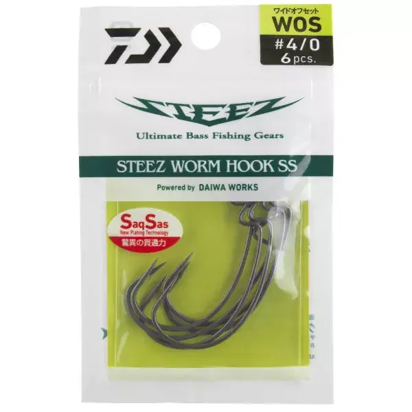 Prix Bas DAIWA Steez Worm Hook SS Wide Offset, Hameçon Simple