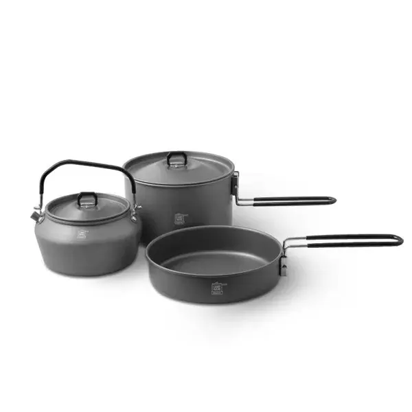 Seulement Aujourd'hui DELPHIN CampWARE 3in1, ensemble de vaisselle, acier-gris, DE-101000469